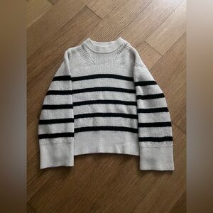 Zara Oversized Striped Jacquard Chunky Sweater Size Small